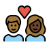 couple with heart, person, person, medium-dark skin tone, dark skin tone